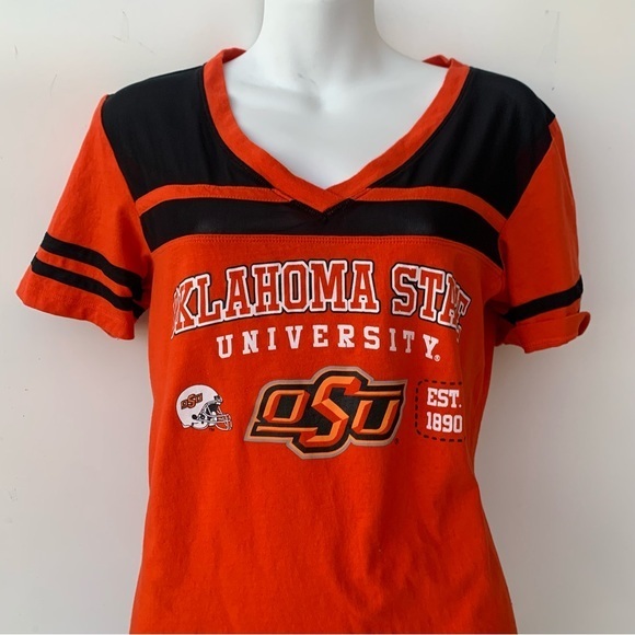 Oklahoma State University Women’s Tee Shirt,‎ XL, bright orange with mesh upper. - Picture 5 of 12